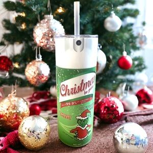 Grinch Christmas be gone tumbler funny